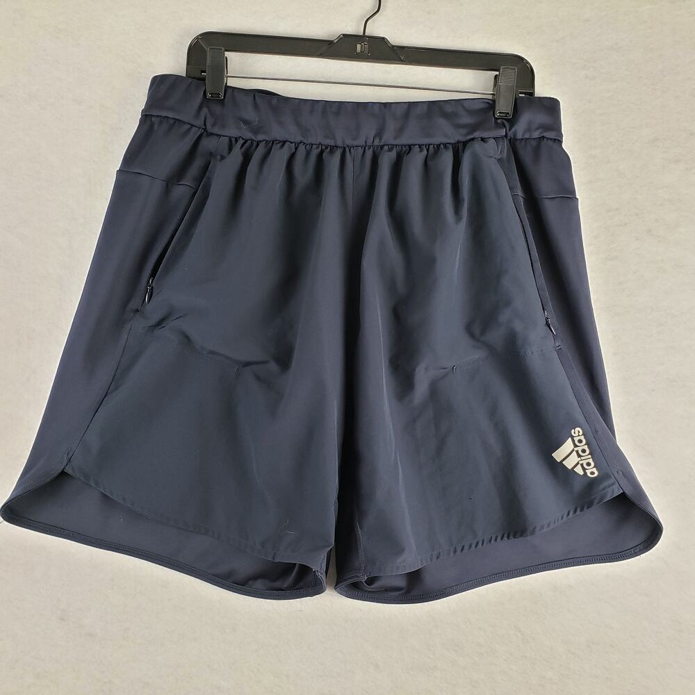 Adidas Women's XL High Waist Aeroready Athletic Shorts Solid Blueβ Longline 7"